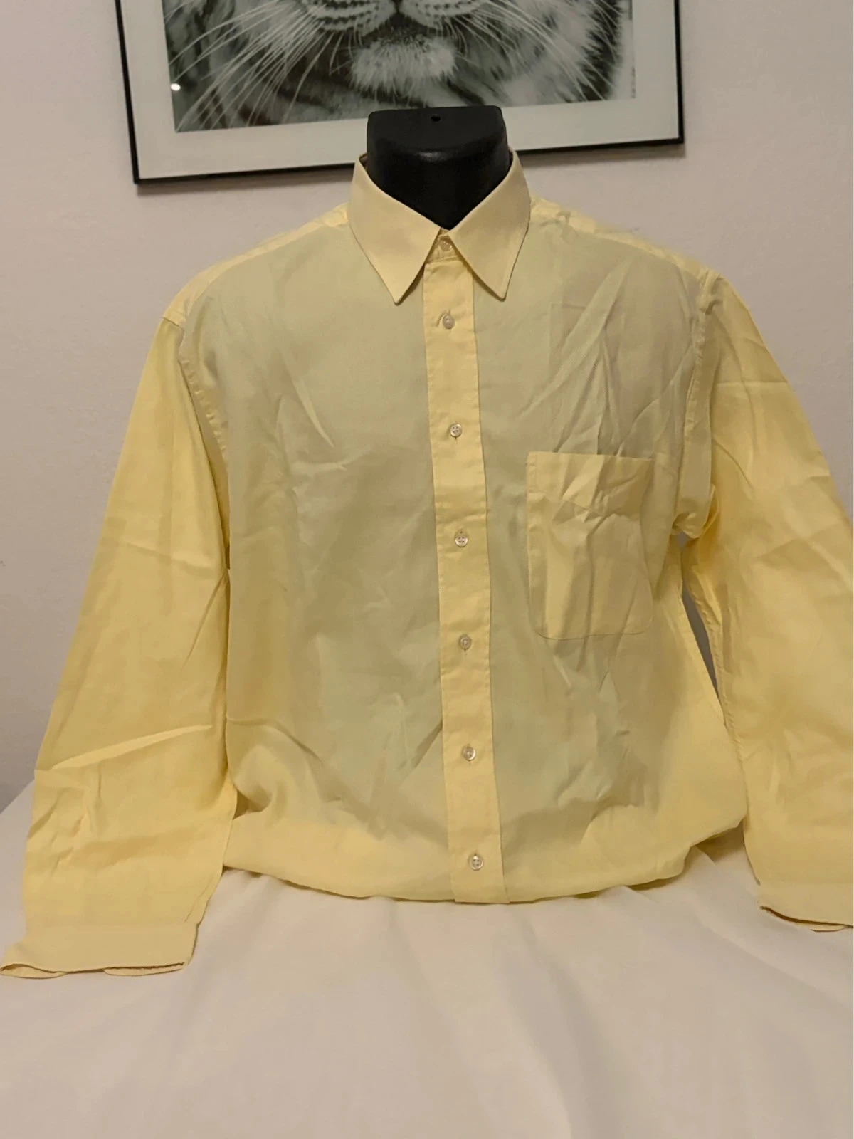 Chemise manches longues jaune pâle Burton 100 % coton coupe classique homme L